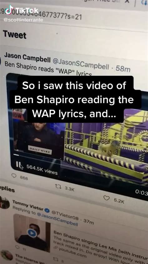 ben shapiro wap meme|Ben Shapiro Reading The 'WAP' Lyrics Line.
